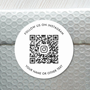 Modern Instagram QR-kod Runt Klistermärke