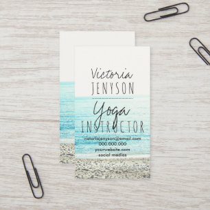 Modern instruktör för strandfotografiyoga visitkort