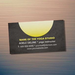 Modern instruktör för Yoga för struktursvartgul Magnetiska Visitkort