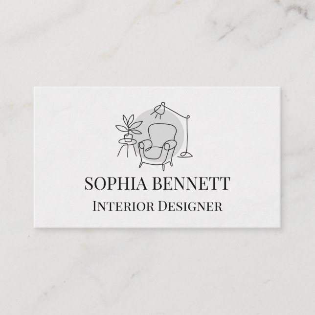 Modern Interior Design Business Card Visitkort (Framsida)