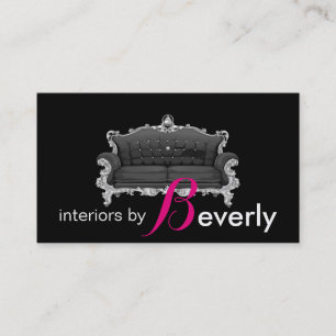 Modern Interiördesigner Rosa och Svart Visitkort
