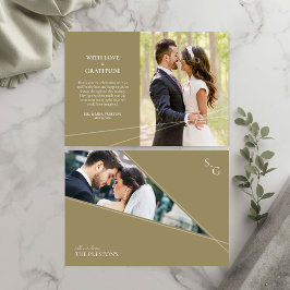 Modern Intersecting Lines Photo Thank You Card Tack Kort