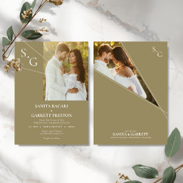 Modern Intersecting Lines Photo Wedding Invitation Inbjudningar