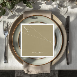 Modern Intersecting Lines Wedding  Pappersservett