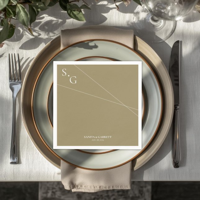 Modern Intersecting Lines Wedding  Pappersservett (Skapare uppladdad)