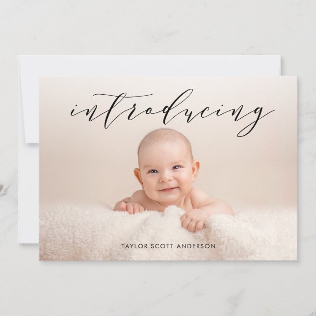 Modern introduktion av Baby födelsemeddelande Inbjudningar (Framsida)