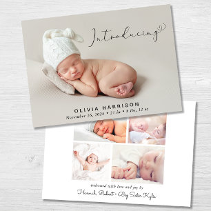 Modern introduktion av foto Birth Meddelande