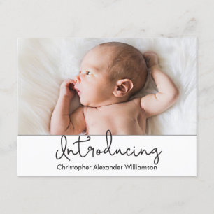 Modern introduktion av skriptfoto Pojke Inbjudningar