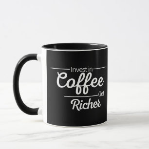 Modern investering i vittext för kaffe mugg