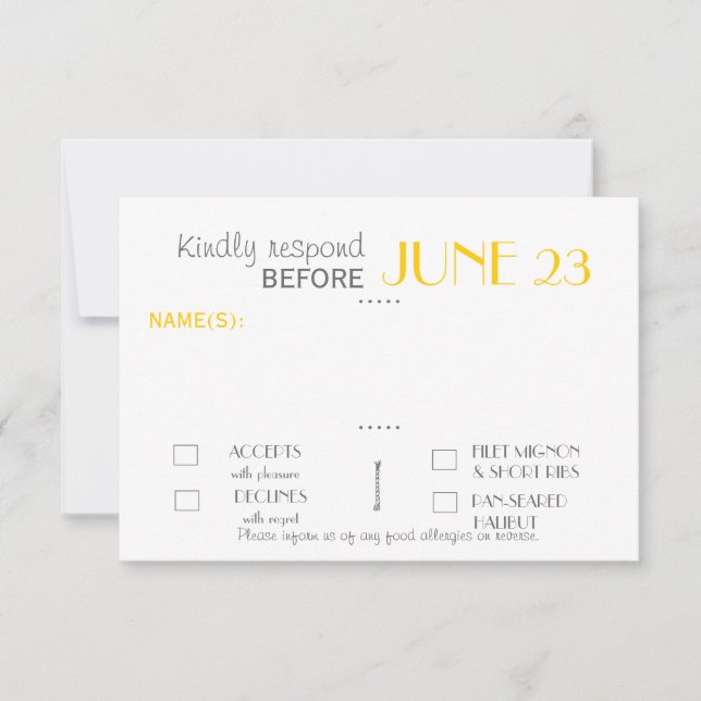 Modern Invitation Suite Svarskort OSA Kort (Framsida)