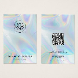Modern irdescent QR Code Necklace Jewelry Visitkort
