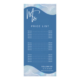 Modern Iridescent Blue Gradient Price List Reklamkort