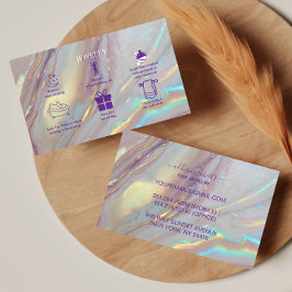 Modern Iridescent Branding Style Smyckesvård Visitkort