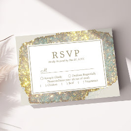 Modern Iridescent Holografisk Glitter Bröllop RSVP OSA Kort