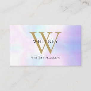 Modern Iridescent Monogram Professionell Visitkort