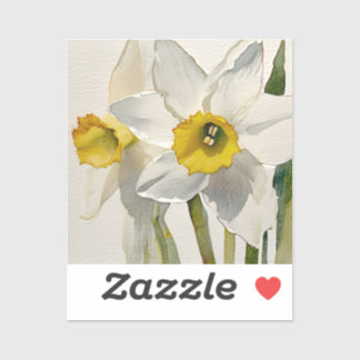 Modern Iris Watercolor Flowers Klistermärken