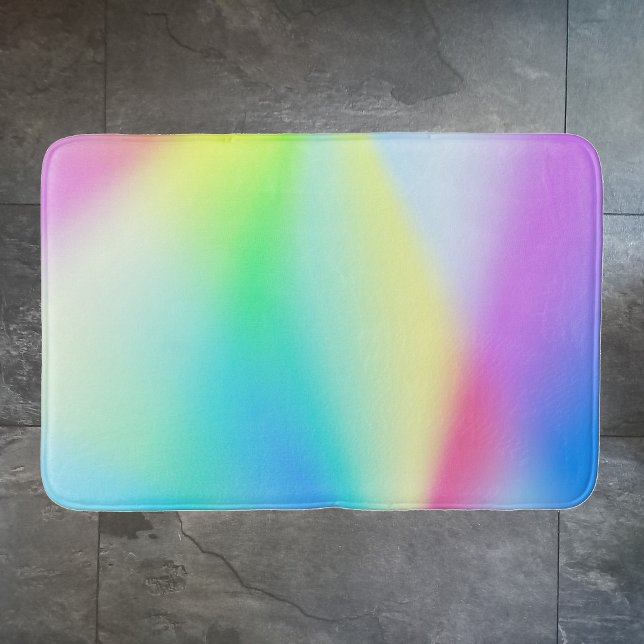 Modern iriserande pastell regnbågsfärgad badrumsmatta (Skapare uppladdad)