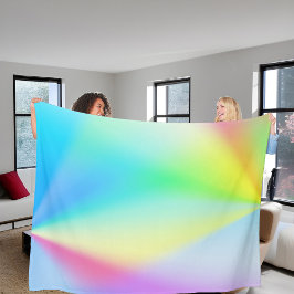 Modern iriserande pastell regnbågsfärgad fleecefilt
