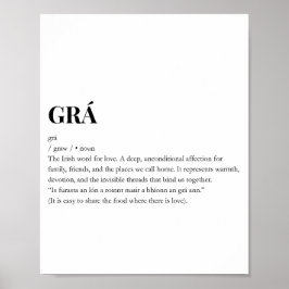 Modern irländsk Grá Kärlek Betydelse Print Poster