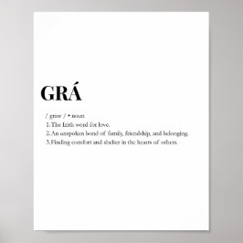 Modern irländsk Grá Kärlek Betydelse Print Poster