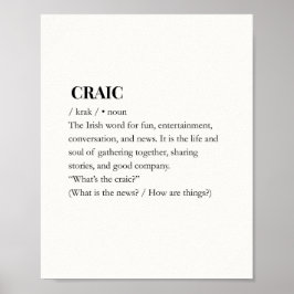 Modern irländsk rolig irländsk citat Craic-affisch Poster
