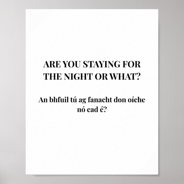 Modern irländsk rolig irländsk citat-plakat  poster (Framsidan)