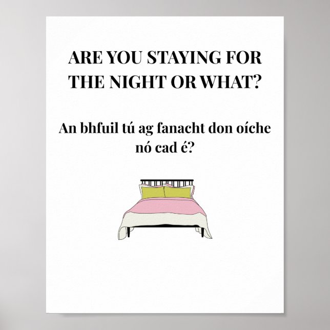 Modern irländsk rolig irländsk citat-plakat poster (Framsidan)