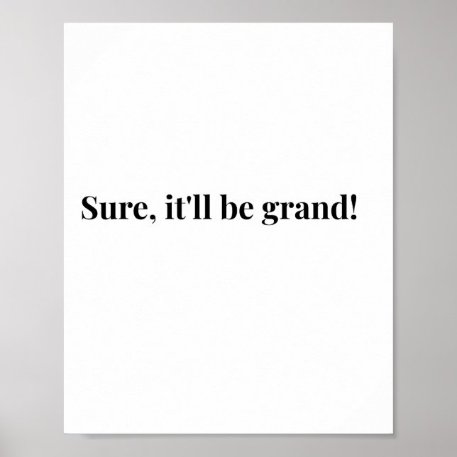 Modern irländsk rolig irländsk citat-plakat poster (Framsidan)