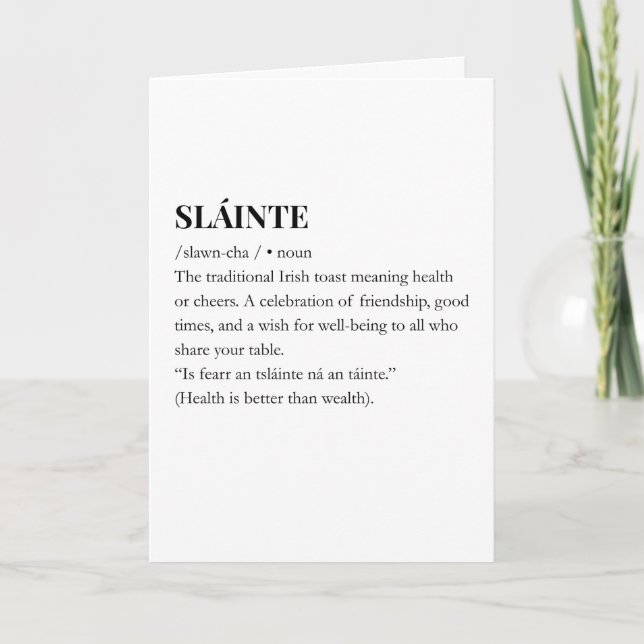 Modern irländsk rolig irländsk Slainte Citat Poste Kort (Framsida)