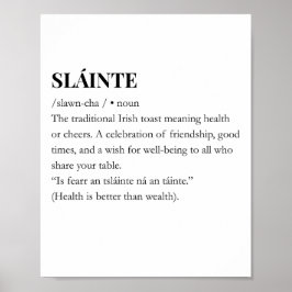 Modern irländsk rolig irländsk Slainte Citat Poste Poster