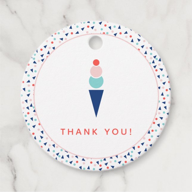 Modern isgrädde i blått och Rosa Gåvor Etiketter (Framsida)