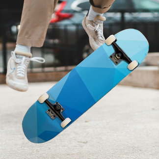 Modern Isig Blue Variation Geometric Mönster Mini Skateboard Bräda 18,5 Cm