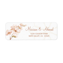 Modern Islamic Boho Blommigt Nikah Returadress Returadress Etikett