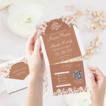 Modern Islamic Boho Terracotta Blommigt Nikah Wali