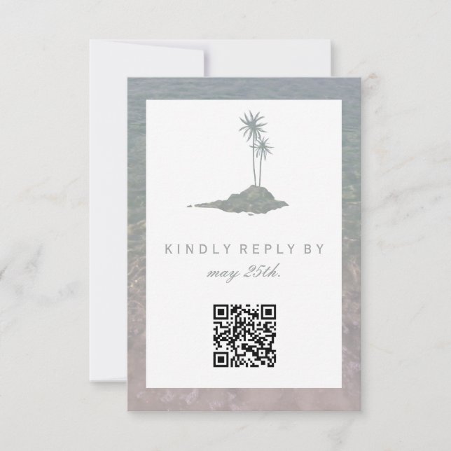 Modern Island Vatten Beach Wedding QR OSA (Framsida)