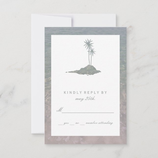 Modern Island Vatten Beach Wedlings OSA Kort (Framsida)