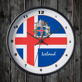 Modern isländsk Flagga, Islandets trendig hem/desi Rund Klocka