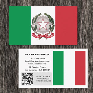 Modern Italien, Affärskort, italienskt Flagga/QR-k Visitkort