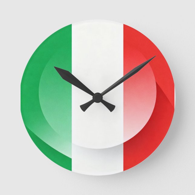 Modern Italiensk Flagga Väggur (Framsida)