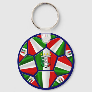 Modern italiensk fotbollboll panels konstverkgåvo nyckelring