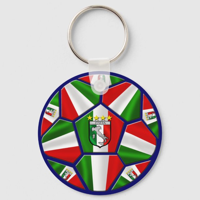 Modern italiensk fotbolls-bollpanelsgrafik nyckelring (Framsida)