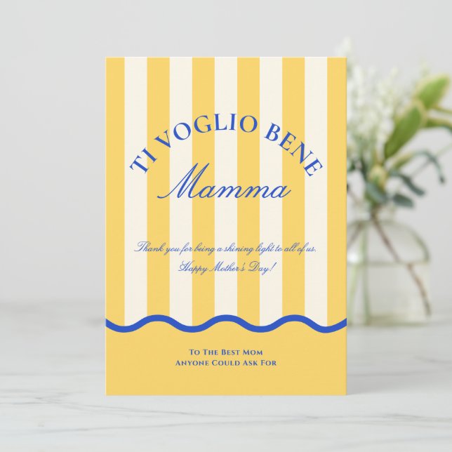 Modern italiensk mamma Glad mors dag-kort Julkort (Stående Fram)