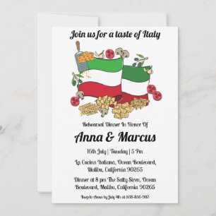 Modern italiensk middagsinbjudan inbjudningar
