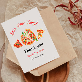 Modern Italiensk Pizzafest Skiva Skiva Baby Shower Tack Kort