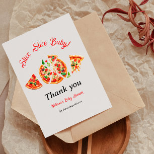 Modern Italiensk Pizzafest Skiva Skiva Baby Shower Tack Kort