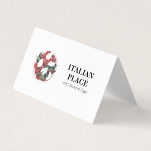 Modern italiensk restaurang Tält Vattenfärgad Sa Visitkort