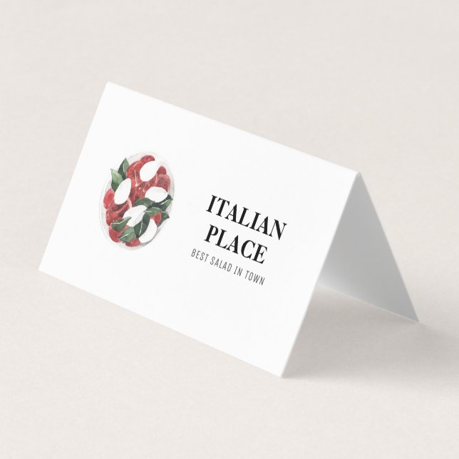 Modern italiensk restaurang Tält | Vattenfärgad Sa Visitkort (Framsida)