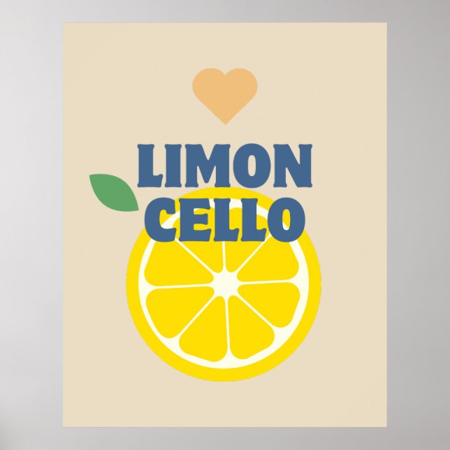 Modern italienska leemons Limoncello Pub Poster (Framsidan)