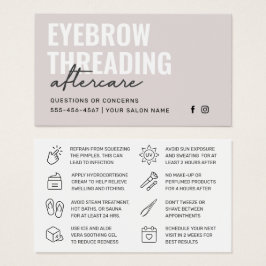 Modern ivoriansk enkel Eyebrow Threading Aftercare Visitkort