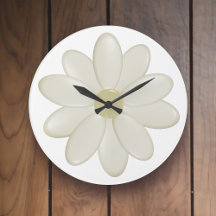 Modern ivorianskt Daisy - Flower Kitchen Clock